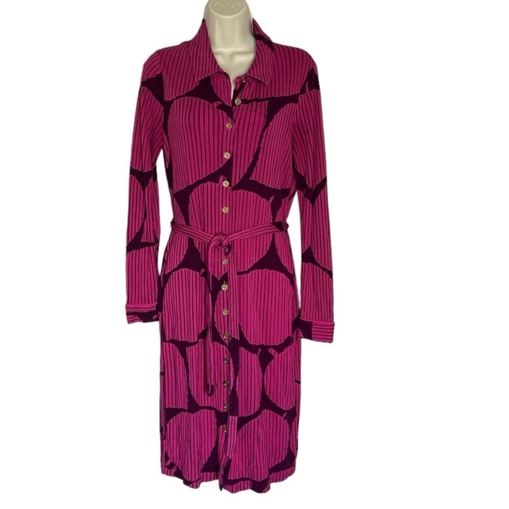 BODEN Anthropologie Purple Funky
Print Carnaby
Belted Gold Button Shirt …
